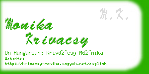 monika krivacsy business card